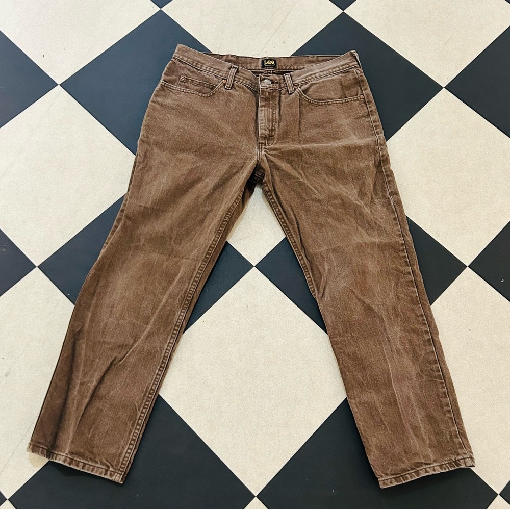 Vintage Men’s Brown Denim Lee Jeans sz 36”x 29” Unisex